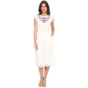 REBECCA Taylor Lace Floral Embroidery Eyelet Dress